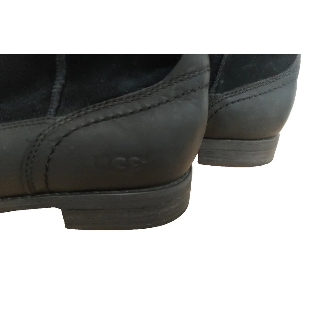 UGG Men's Black Lerette Waterproof Suede Leather Boots Size US‎ 9.5